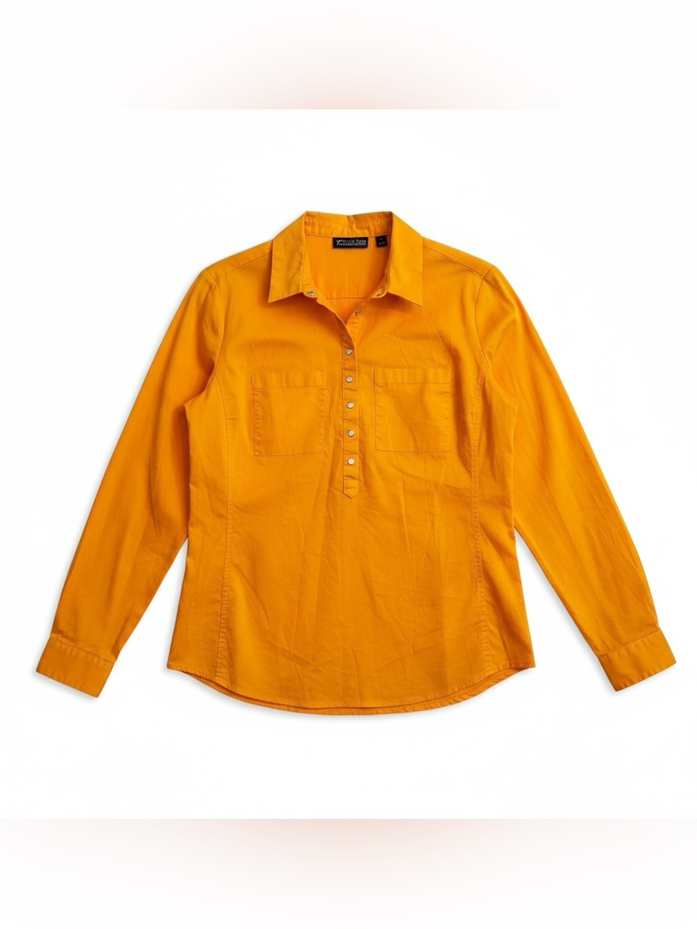 7th Avenue Design Studio snap-front Henley long sleeve popover blouse